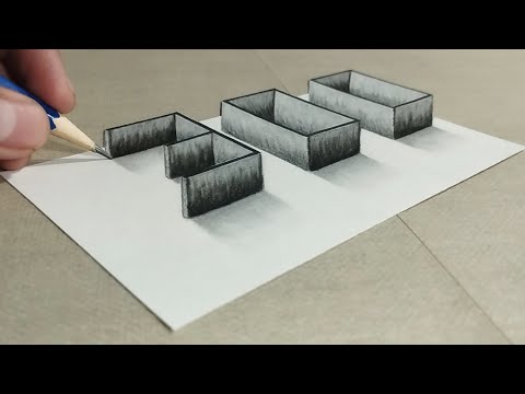 Dibujos 3D 👉 Como Dibujar numero 300 3D -  ilusion optica