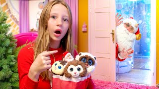 Nastya escapes Christmas layers to get the bouncing toys