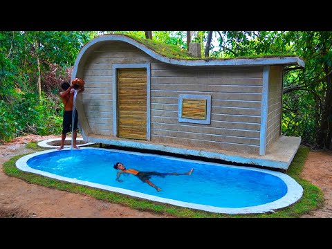 25 Days Building Jungle Villa With Swimming Pool And Dig Find Groundwater