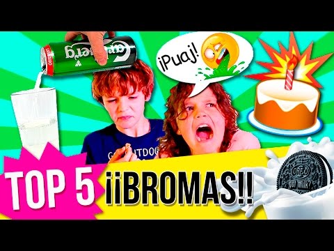 ¡TOP 5 BROMAS con COMIDA! 💥🎂 Bromas CASERAS FACILES para fastidiar a tus amigos 😂 Recopilación