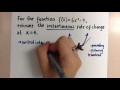 Instantaneous Rate of Change Concepts