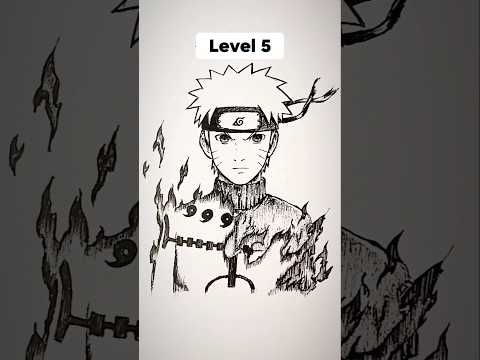 How to Draw Naruto in different levels 😳 #shorts #anime #drawing