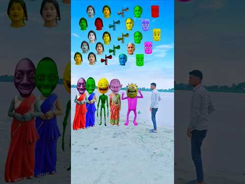 Dancing cute bhabhi,dadi,yellow,siren,pink,Sahur, dancing&Me Correct Head Matching Funny Vfx #shorts