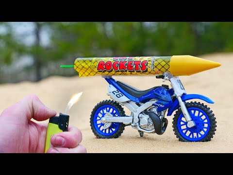 XXL Rocket Instead of The Engine in a Motorbike