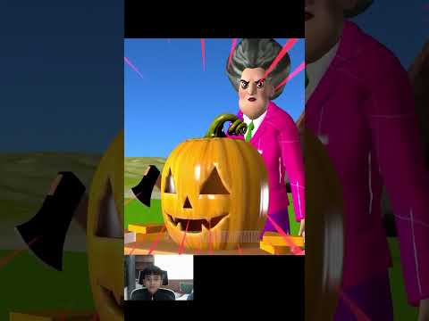 Scary Teacher 3D - Halloween Transformation Challenge with Pumpkins Nick and Tani Win #shortsvideo