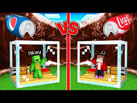 Mikey PEPSI vs JJ COCA COLA Tsunami Survival Battle in Minecraft (Maizen)