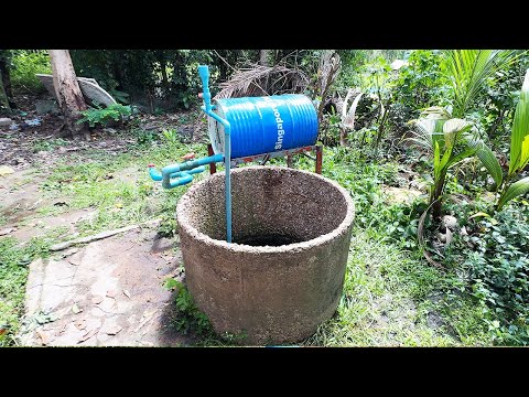 Turn PVC Pipe Vs Drum Pump No Electricity With deep well#diy #freeenergywaterpump #automobile