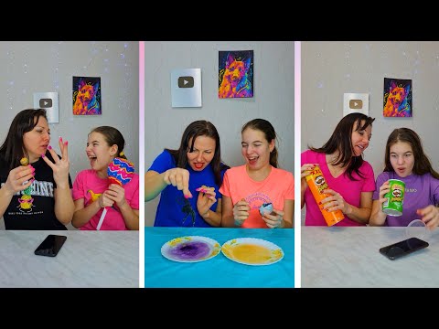 Candy Challenge vs. Cotton Candy Challenge #shorts Best video by Luriki