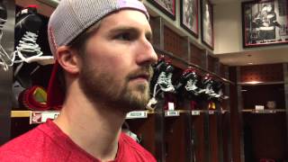 Darren Helm talks before Game 3 vs. Lightning