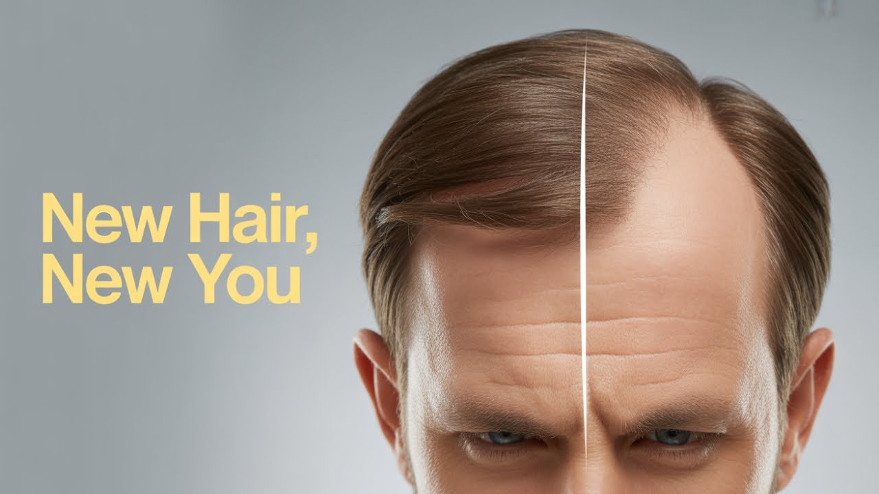 Hair transplant procedure illustration and information.