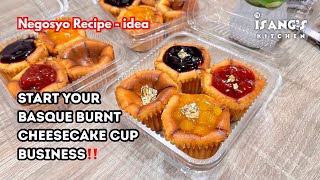 BASQUE BURNT CHEESECAKE CUPS| DESSERT RECIPE FOR BUSINESS
