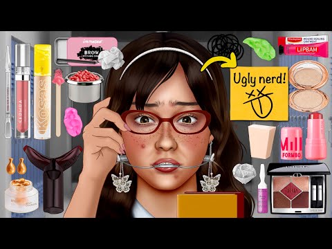 메이크업 ASMR 학교에서 가장 인기 없는 학생이 가장 예쁜 퀸카로 바뀐다면? | From NERD to POPULAR | NERD MAKEOVER