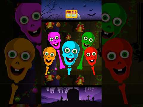 🌈 💀Familia de dedos de Esqueletos Coloridos #shorts #spooky #halloween #skeleton #puebloteehee