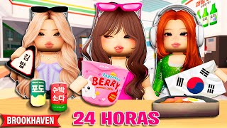 AS MENINAS PASSARAM 24 HORAS COMENDO na LOJA DE CONVENIÊNCIA DA COREIA DO SUL Historinhas Brookhaven