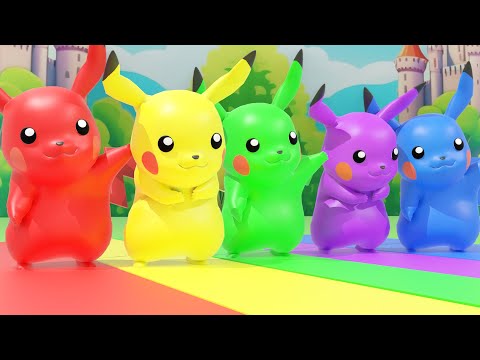 LEGO Pokemon Pikachu Nursery Rhymes | Old MacDonald Had A Farm | Learn Colours & Funny Animation