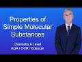 Characteristics and Properties of Simple Molecular Substances