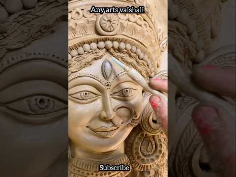 दुर्गा माता का सुंदर सा चेहरा बनाने का आसान तरीका || दुर्गा माता का चेहरा कैसे बनायें#shorts#durga