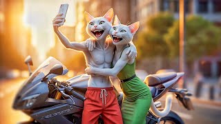 😿Skinny Cat Lost Her to a Muscle Cat… But His Comeback Shook Everyone 🤯😼💪