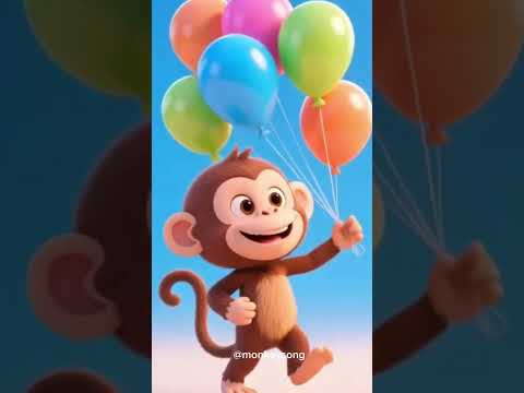 monyet lucu meletus balon hijau #monyetlucu #funny #comedy #cartoon