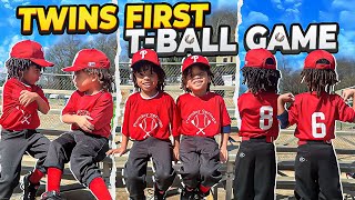 TWINS FIRST T-BALL GAME!!!⚾️⚾️⚾️