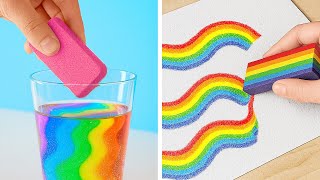 🌈 DIY RAINBOW ART 🎨💖 How to Make Colorful Crafts for School 🖍️