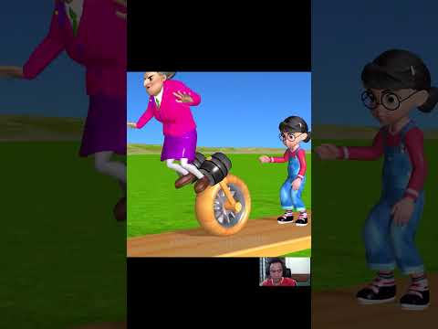Scary Teacher 3D vs Squid Game Slopes Wooden Wheel Level Max Jump Up Challenge Miss T Loser #shorts