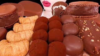 ASMR MUKBANG｜CHOCOLATE PARTY *ICE CREAM, NUTELLA, MARSHMALLOW, MOCHI 초콜릿파티 *초코떡, 마시멜로, 누텔라, 아이스크림먹방