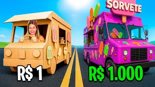CAMINHÃO DE SORVETE DE R$1000 VS R$ 1 REAL !!!