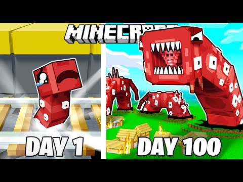 I Survived 100 Days as a TRAIN EATER in Minecraft!