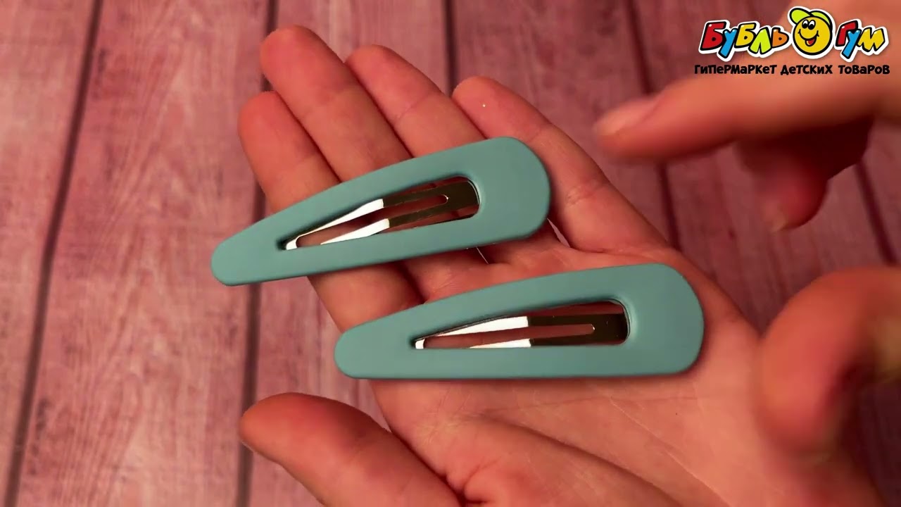 Заколки матовые голубые - видео