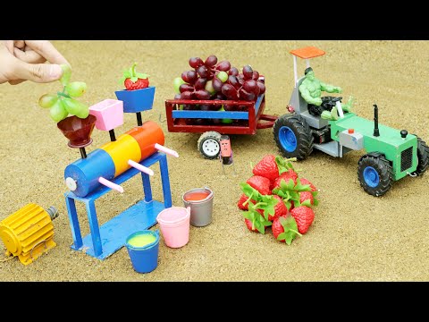 diy tractor making mini Grape juice machine | diy giant juice tank