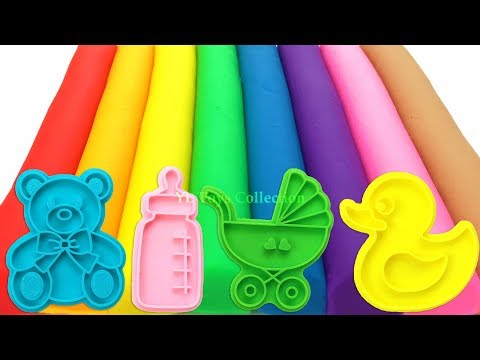 Learn Colors with 8 Color Play Doh Modelling Clay and Cookie Molds I Surprise Toys Yowie