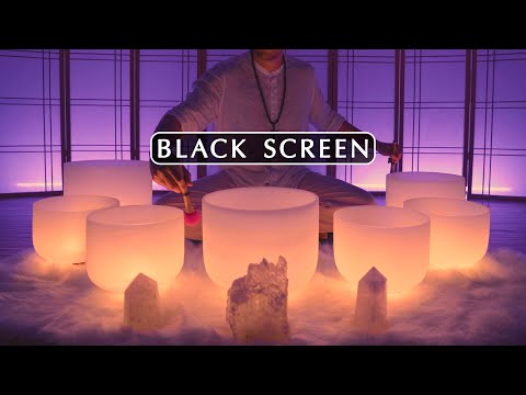 **SIMPLY FOR SLEEP** Black Screen Version - Crystal Singing Bowl Sound Bath Music for Relaxation