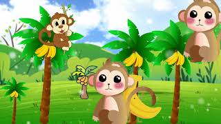 🐒 Colorful Monkey Banana Dance   Baby Monkey —— Kids Song