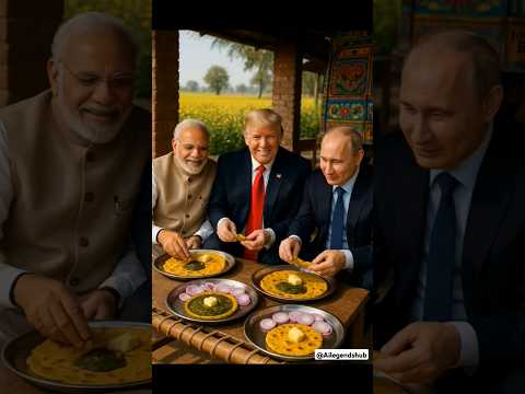 Modi Ji, Trump & Putin Feast at Punjabi Dhaba! 🍽️🇮🇳 Viral AI short