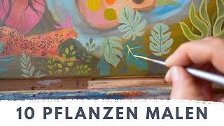 Pflanzen malen mit Acrylfarben 🌿 Relaxing Art Video