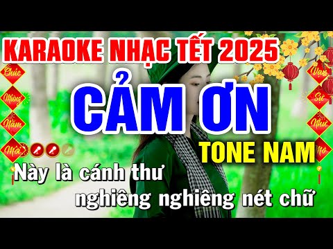 CẢM ƠN Karaoke Nhạc Tết 2025 Tone Nam SIÊU HAY | Bến Tình Karaoke