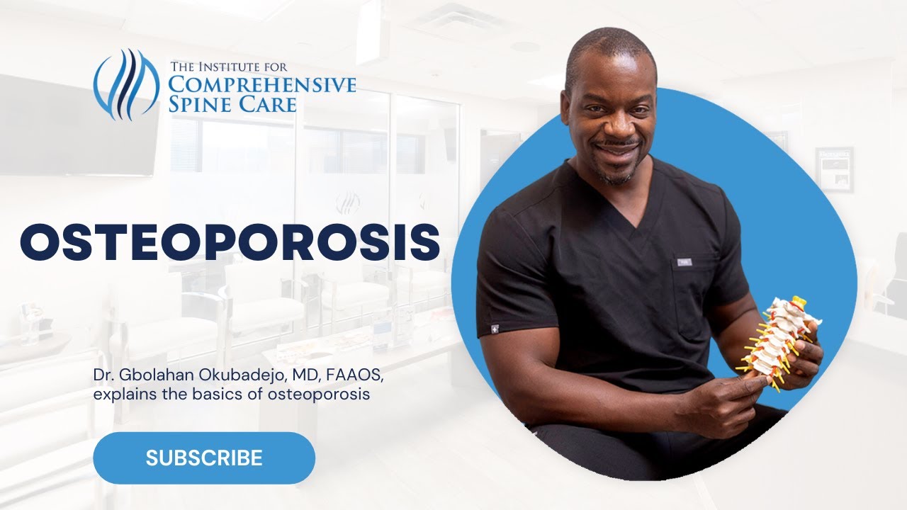 Doctor discussing osteoporosis of the spine.