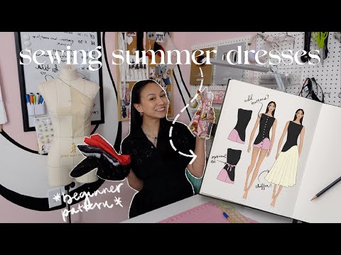 Sewing some summer dresses 🍓🧺 // The making of my new BEGINNER sewing pattern!