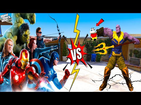 THE AVENGERS (Endgame) Vs THANOS - Epic Battle In GTA 5