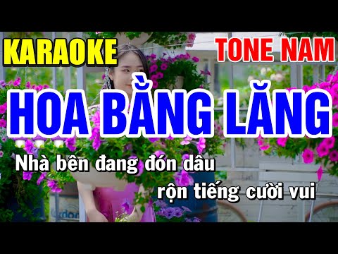 HOA BẰNG LĂNG Karaoke Tone Nam ( PHỐI MỚI ) | Bến Tình Karaoke