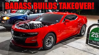 MODIFIED CARS TAKEOVER GAS STATION AND SEND IT WHEN THEY LEAVE! (Car Meet Sends with Modified Cars!)