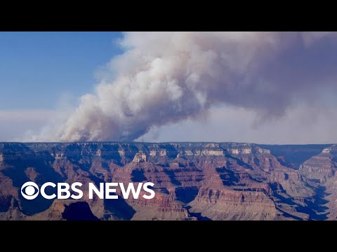 YouTube video thumbnail: Wildfires Burning Near Grand Canyon's North Rim Force Park Closures