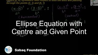 Ellipse Equation with Centre and Given Point