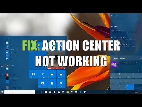 open action center not working
