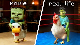 Minecraft Chicken Jockey: Movie Vs Real Life