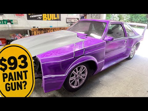 Can This $93 Paint Gun Actually Work? (Foxbody Widebody Mustang Build)