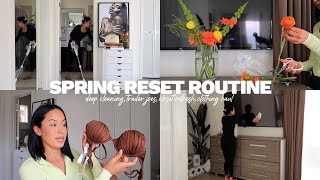 spring reset vlog: deep cleaning, trader joes, closet refresh, clothing haul