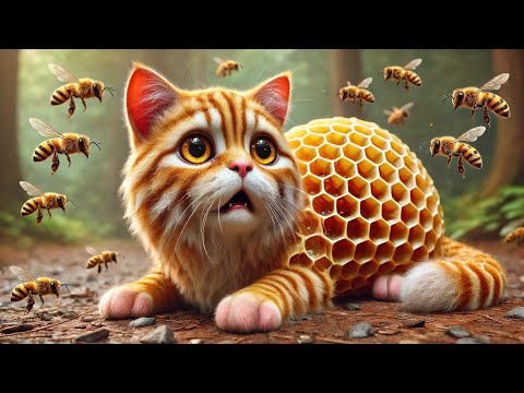 Mermaid cat saves kitten with beehive-like hole in body 😿😭 #cat #ai #cutecat #aicat #catlover