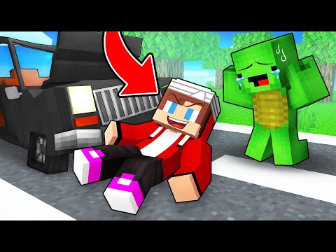 JJ Faked Car Crash to Troll Mikey in Minecraft (Maizen)